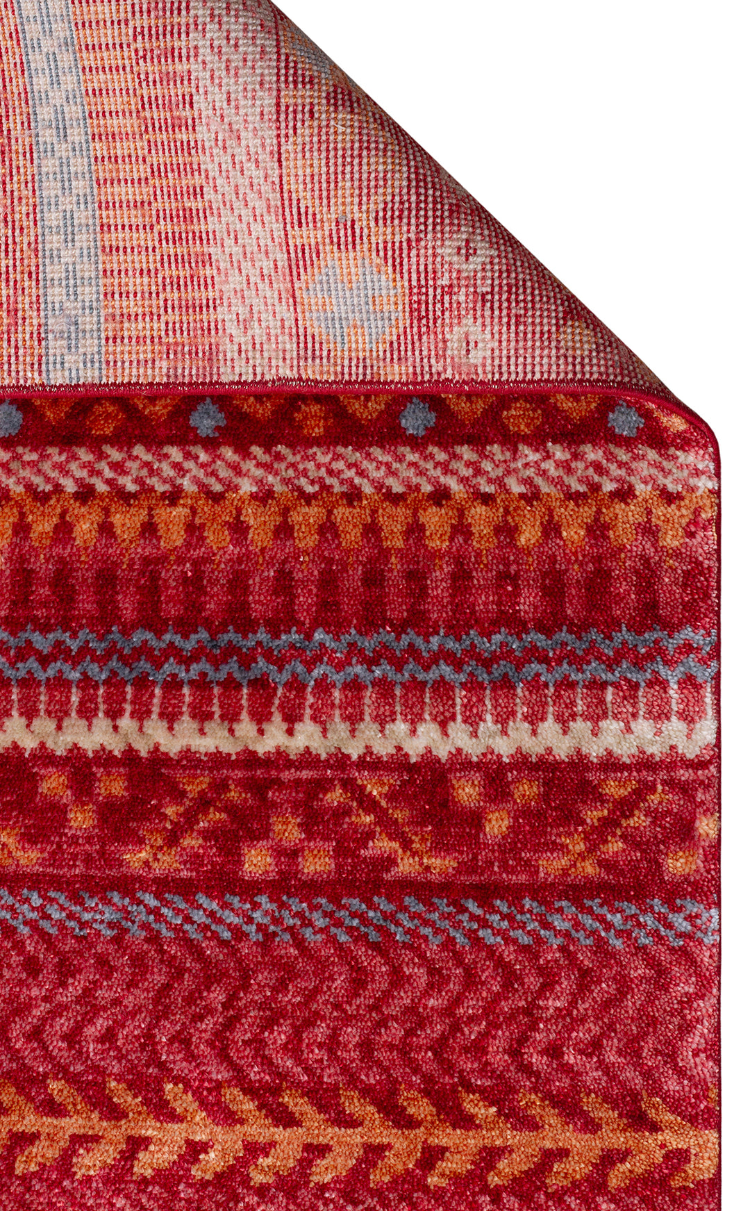 Milas 19 Red Multy Uşaklı Kadınların Yoğun El Emeği ile Dokuduğu %100 Doğal Bambu Özel Tezgah Halısı