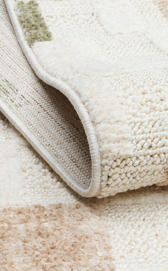 Hurgada 02 Green Brown Yumuşak Modern İskandinav Tarzlı Yolluk, Koridor, Salon, Oturma Odası Halısı