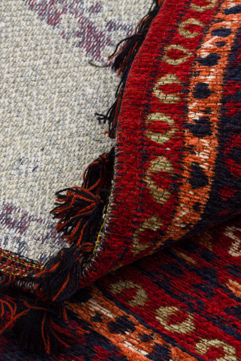 Şiraz 10 Multy Q Afgan El Dokuma Görünümlü Yuvarlak Kilim – Yıkanabilir Dekoratif Kilim