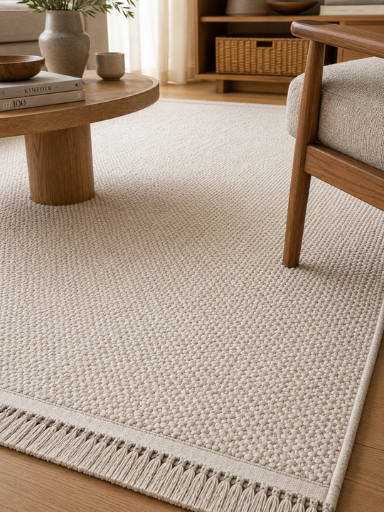 Budva Plain Beige Yumuşak Bukle Dokulu Hav Toz Vermeyen Kesme Yolluk, Koridor, Mutfak, Salon Halısı