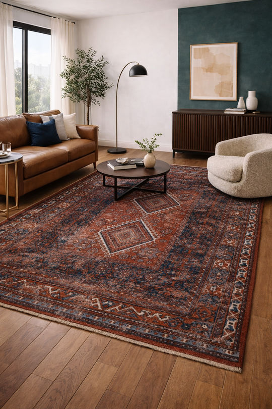 Avanos Kilim 02 Multy Anadolu'nun Antik Desenlerinden esinlenilen Yıkanabilir Kaymaz Tabanlı Kilim