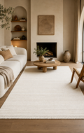 Hurgada 01 White Yumuşak Modern İskandinav Tarzlı Yolluk, Koridor, Salon, Oturma Odası Halısı