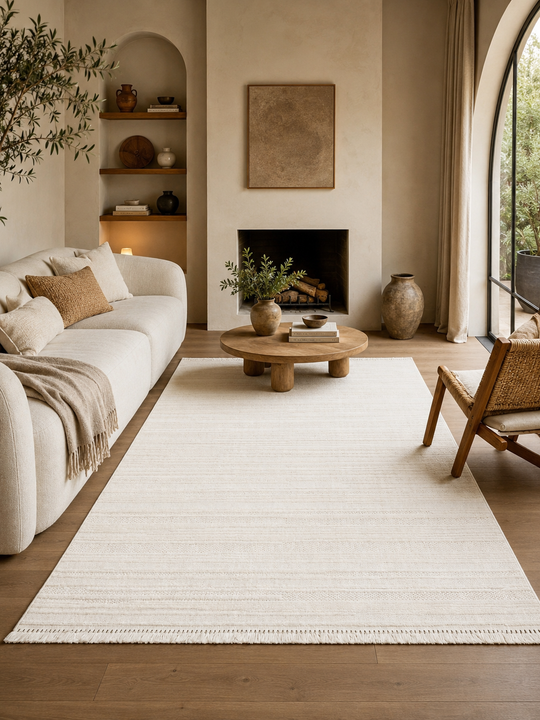 Hurgada 01 White Yumuşak Modern İskandinav Tarzlı Yolluk, Koridor, Salon, Oturma Odası Halısı