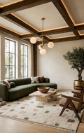 Hurgada 02 Green Brown Yumuşak Modern İskandinav Tarzlı Yolluk, Koridor, Salon, Oturma Odası Halısı