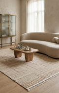 Hurgada 03 Beige Yumuşak Modern İskandinav Tarzlı Yolluk, Koridor, Salon, Oturma Odası Halısı