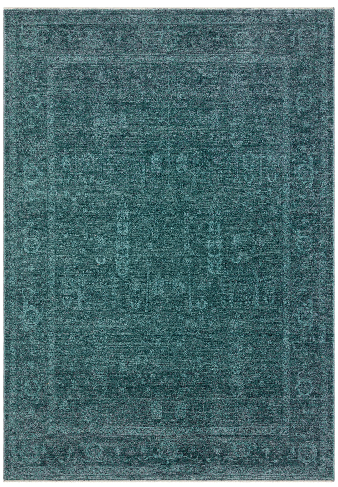 Harmoni 03 Turquoise Vintage Eskitme Desenli Salon Halısı