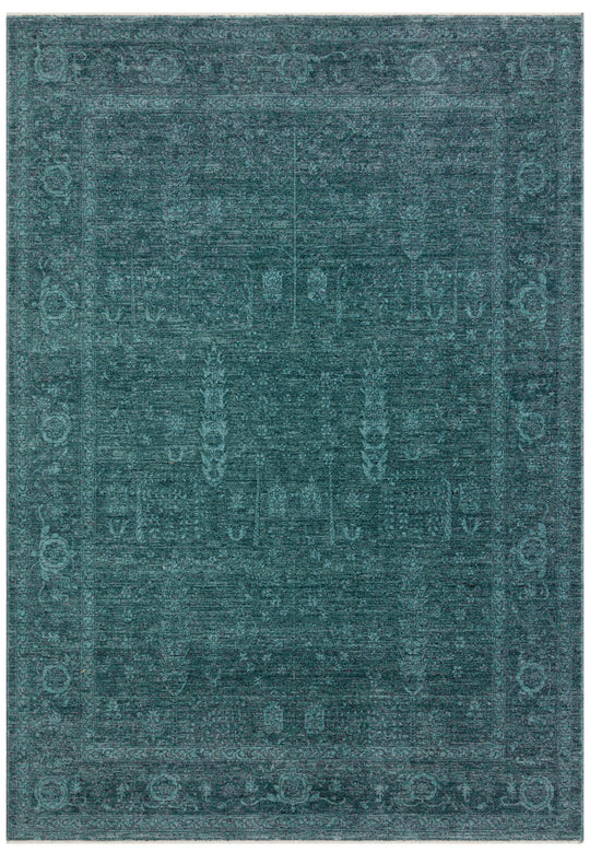 Harmoni 03 Turquoise Vintage Eskitme Desenli Salon Halısı