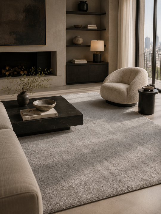 Soft Grey Kolay Kullanımlı Hav Toz Vermez Yumuşak Dokulu Modern Pofuduk Halı