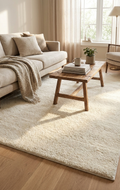 Soft White Kolay Kullanımlı Hav Toz Vermez Yumuşak Dokulu Modern Pofuduk Halı