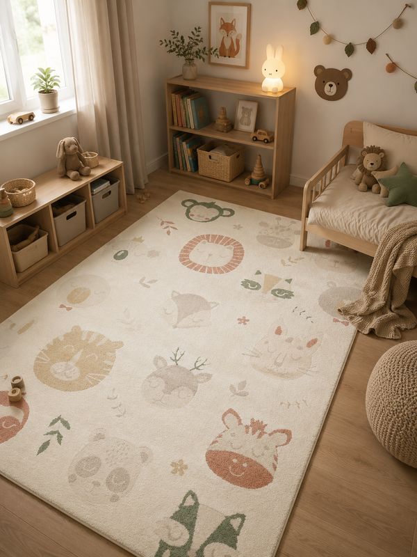 Zuma 04 cream multy Antialerjik Yapısıyla Özenle Üretilmiş Silinebilir Çocuk ve Bebek Halısı