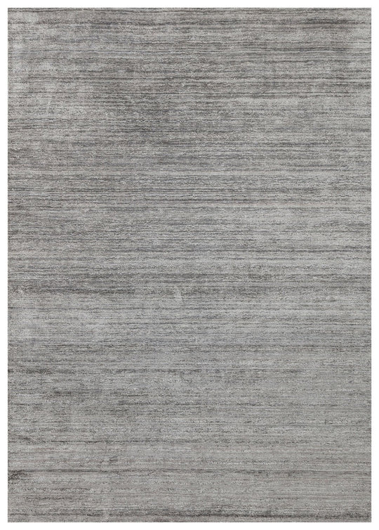 Osaka Grey İpek ve Yün ile Üretilen Yüksek Kaliteli %100 El Dokuması Sade & Düz Salon Halısı