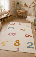 Candy Baby 02 Multy %100 Pamuk Naturel Malzeme ile Üretilmiş Kaymaz Bebek Çocuk Halısı