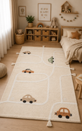 Candy Baby 09 Multy %100 Pamuk Naturel Malzeme ile Üretilmiş Kaymaz Bebek Çocuk Halısı
