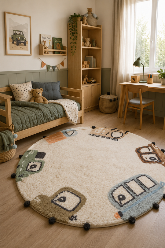 Candy Baby 15 Multy %100 Pamuk Naturel Malzeme ile Üretilmiş Kaymaz Bebek Çocuk Halısı