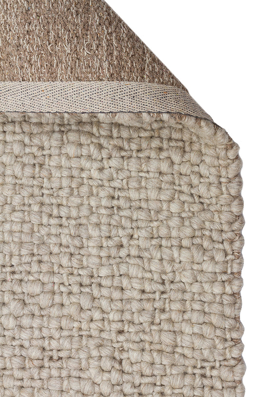 Efi Grey %100 El Dokuma Yün ve Pamuk ile Üretilen Örgü Detaylı Bohem Oturma Odası Salon Halısı