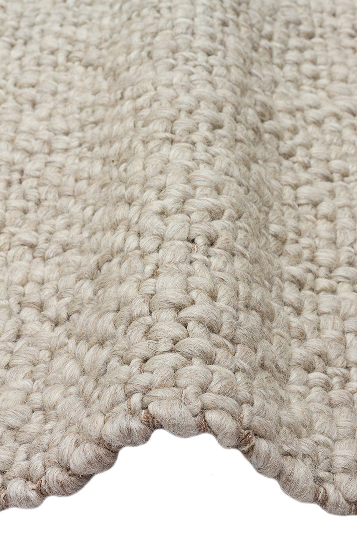 Efi Grey %100 El Dokuma Yün ve Pamuk ile Üretilen Örgü Detaylı Bohem Oturma Odası Salon Halısı