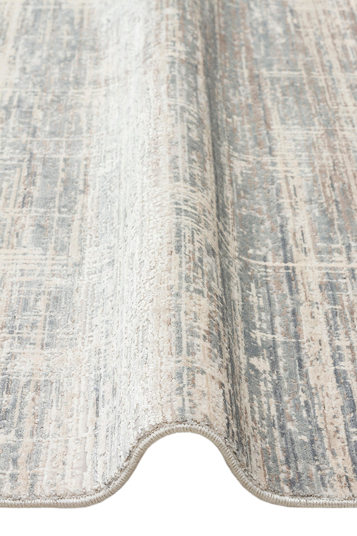 Athena Beıge Sık Dokuma Tekniği ile Üretilen Viskon Modern ve Sade Makine Halısı