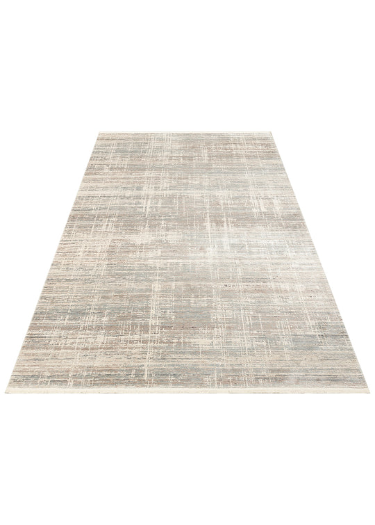 Athena Beıge Sık Dokuma Tekniği ile Üretilen Viskon Modern ve Sade Makine Halısı