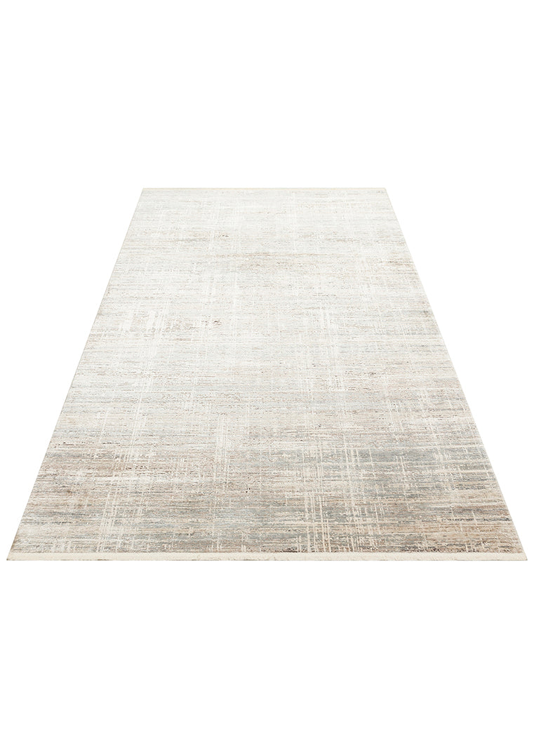 Athena Beıge Sık Dokuma Tekniği ile Üretilen Viskon Modern ve Sade Makine Halısı