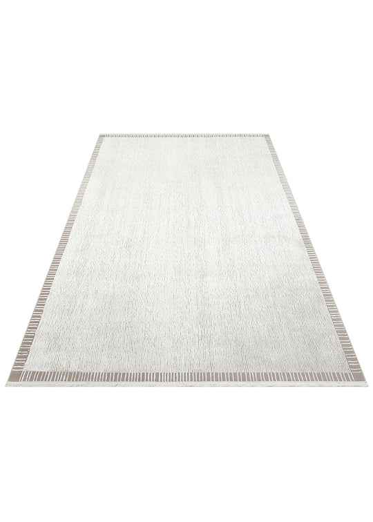 Athena Border Grey Sık Dokuma Tekniği ile Üretilen Viskon Modern ve Sade Makine Halısı