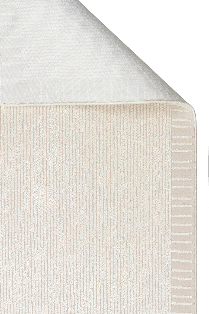 Athena Border Ivory Sık Dokuma Tekniği ile Üretilen Viskon Modern ve Sade Makine Halısı