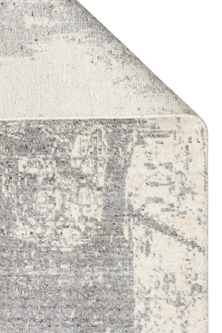 Grace Beıge Grey, Kendinden Desenli Yün, Viskon ve Pamuk Karışımlı Desenli Zarif Salon Halısı