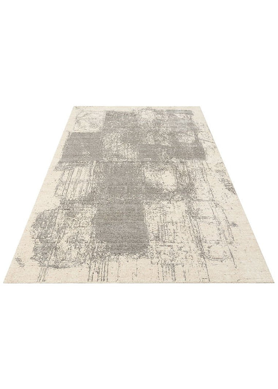 Grace Beıge Grey, Kendinden Desenli Yün, Viskon ve Pamuk Karışımlı Desenli Zarif Salon Halısı