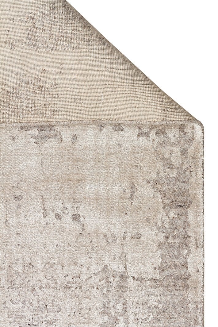 Grace Grey, Kendinden Desenli Yün, Viskon ve Pamuk Karışımlı Desenli Zarif Salon Halısı