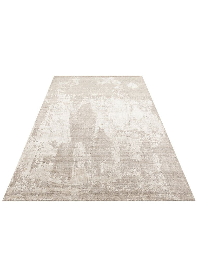 Grace Grey, Kendinden Desenli Yün, Viskon ve Pamuk Karışımlı Desenli Zarif Salon Halısı