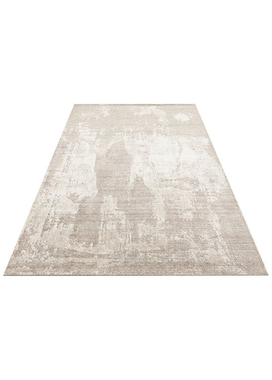 Grace Grey, Kendinden Desenli Yün, Viskon ve Pamuk Karışımlı Desenli Zarif Salon Halısı