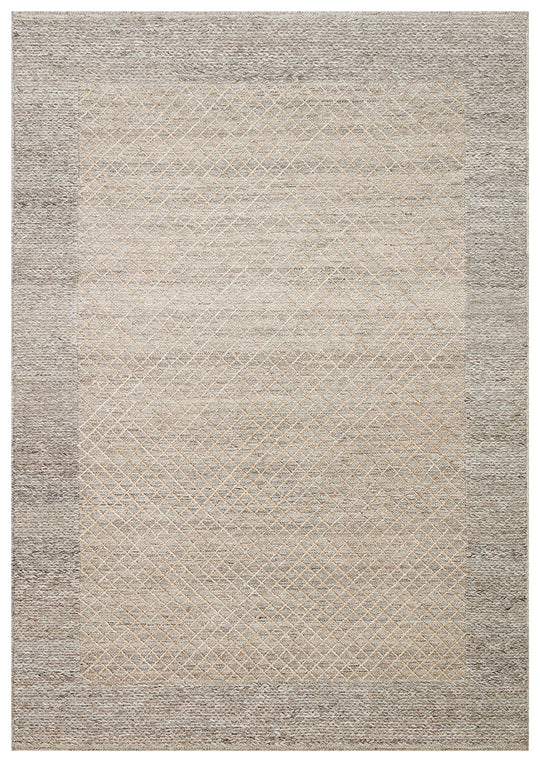Lhasa Beıge, Polyester, Yün ve Pamuk Karışımıyla Üretilen Dayanıklı ve Hasır Dokulu Halı