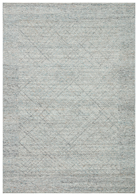 Lhasa Blue, Polyester, Yün ve Pamuk Karışımıyla Üretilen Dayanıklı ve Hasır Dokulu Halı