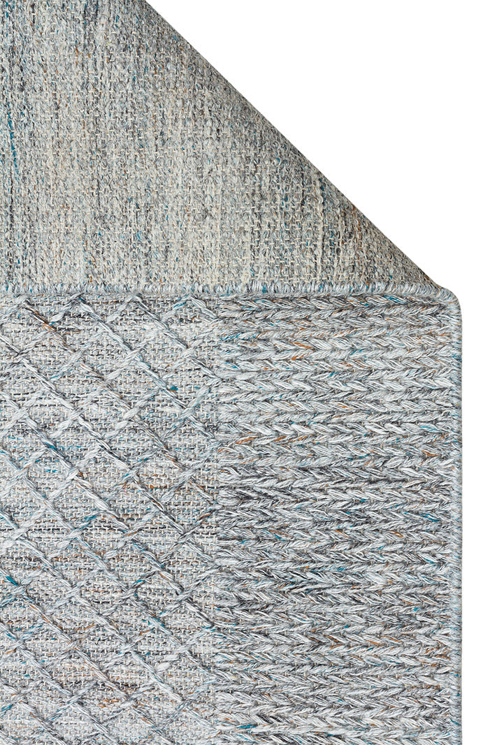 Lhasa Blue, Polyester, Yün ve Pamuk Karışımıyla Üretilen Dayanıklı ve Hasır Dokulu Halı