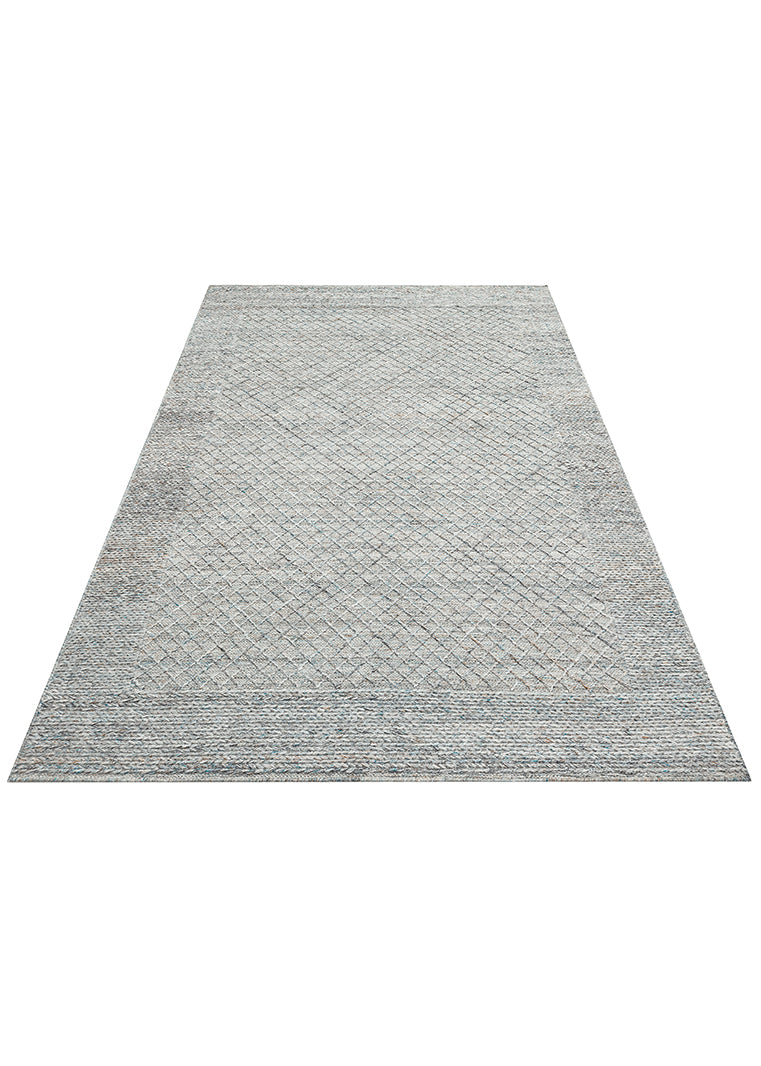 Lhasa Blue, Polyester, Yün ve Pamuk Karışımıyla Üretilen Dayanıklı ve Hasır Dokulu Halı