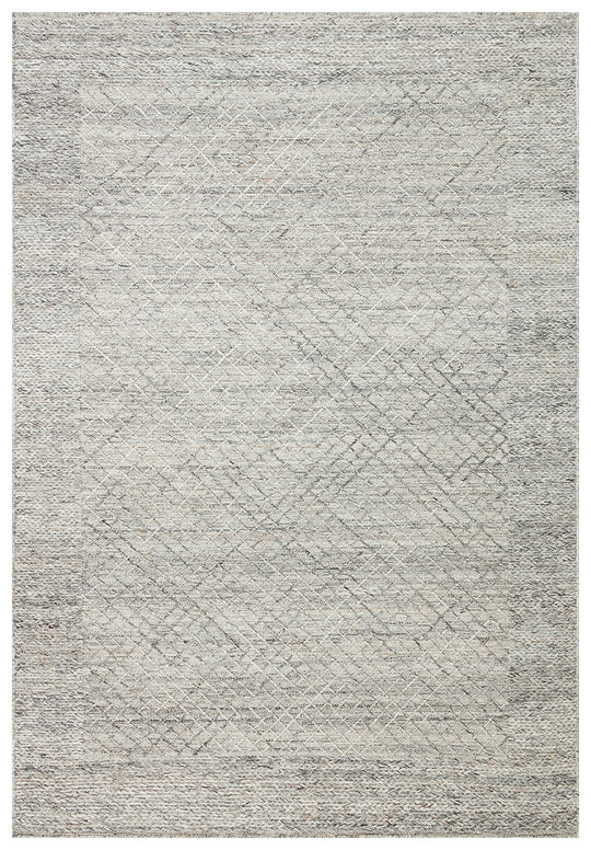 Lhasa Grey, Polyester, Yün ve Pamuk Karışımıyla Üretilen Dayanıklı ve Hasır Dokulu Halı