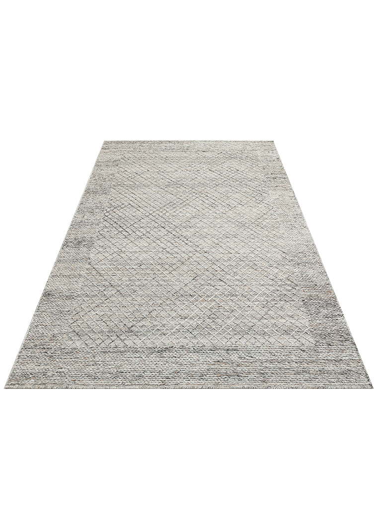 Lhasa Grey, Polyester, Yün ve Pamuk Karışımıyla Üretilen Dayanıklı ve Hasır Dokulu Halı