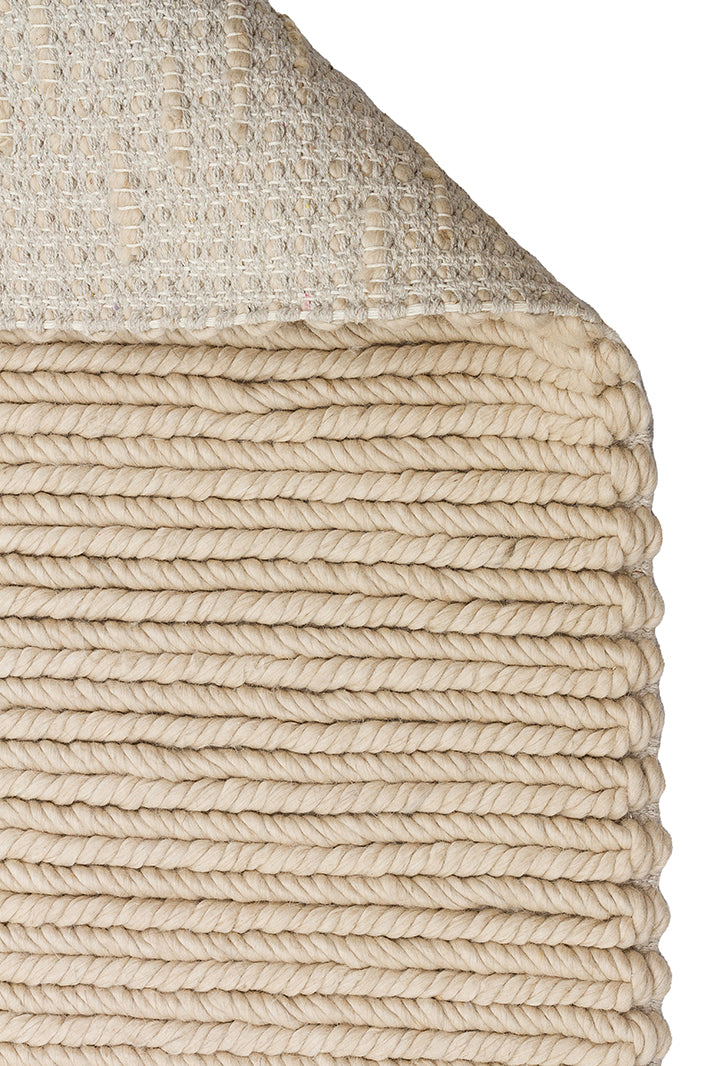 Wolly Beige %100 Yün Kullanılarak El İşçiliğiyle Örülmüş, Yumuşak Dokulu Bohem Halı