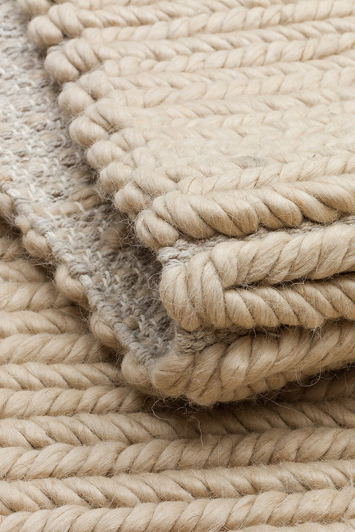 Wolly Beige %100 Yün Kullanılarak El İşçiliğiyle Örülmüş, Yumuşak Dokulu Bohem Halı