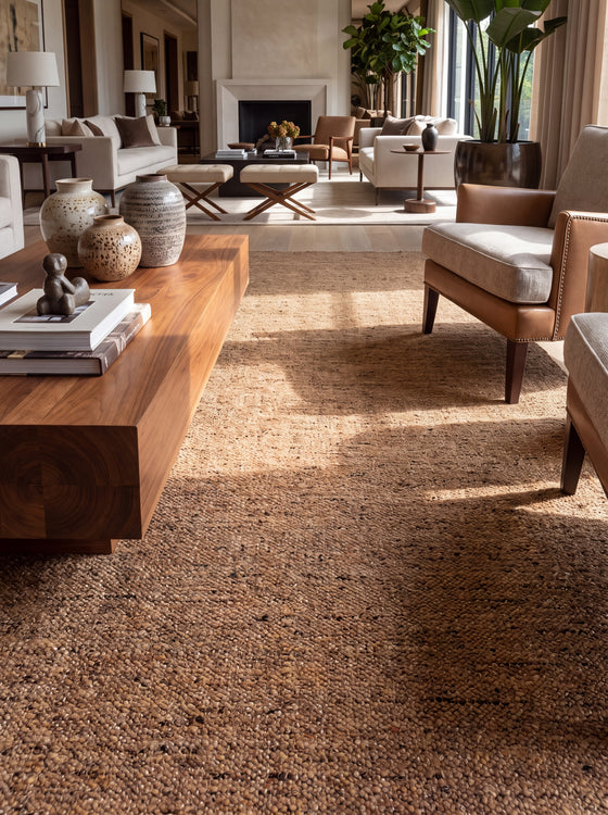 Velora Brown %100 Yeni Zelanda Yünü, El Düğümlü Dokuma ve Kişiselleştirilebilir Ölçüleriyle Premium Modern Halı