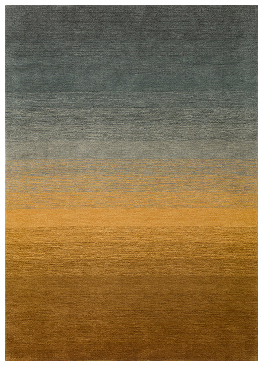Odesa Gold Grey, Modern Çizgilere Sahip Renk Geçişli %100 Saf Yün ile Üretilen Salon Halısı