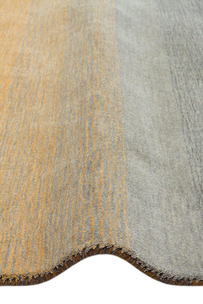 Odesa Gold Grey, Modern Çizgilere Sahip Renk Geçişli %100 Saf Yün ile Üretilen Salon Halısı