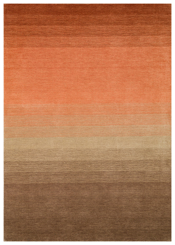 Odesa Jam Brown, Modern Çizgilere Sahip Renk Geçişli %100 Saf Yün ile Üretilen Salon Halısı