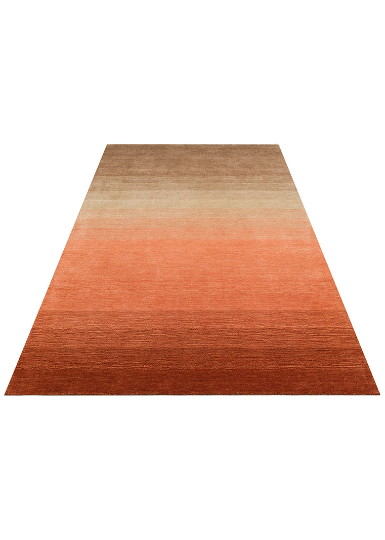 Odesa Jam Brown, Modern Çizgilere Sahip Renk Geçişli %100 Saf Yün ile Üretilen Salon Halısı