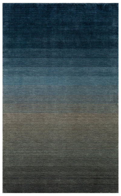 Odesa Navy Grey, Modern Çizgilere Sahip Renk Geçişli %100 Saf Yün ile Üretilen Salon Halısı