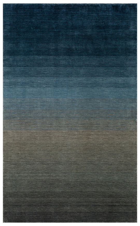 Odesa Navy Grey, Modern Çizgilere Sahip Renk Geçişli %100 Saf Yün ile Üretilen Salon Halısı