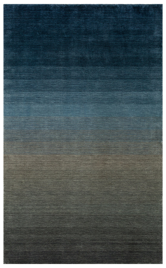 Odesa Navy Grey, Modern Çizgilere Sahip Renk Geçişli %100 Saf Yün ile Üretilen Salon Halısı