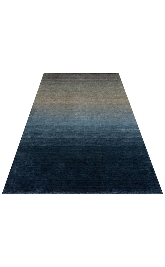 Odesa Navy Grey, Modern Çizgilere Sahip Renk Geçişli %100 Saf Yün ile Üretilen Salon Halısı